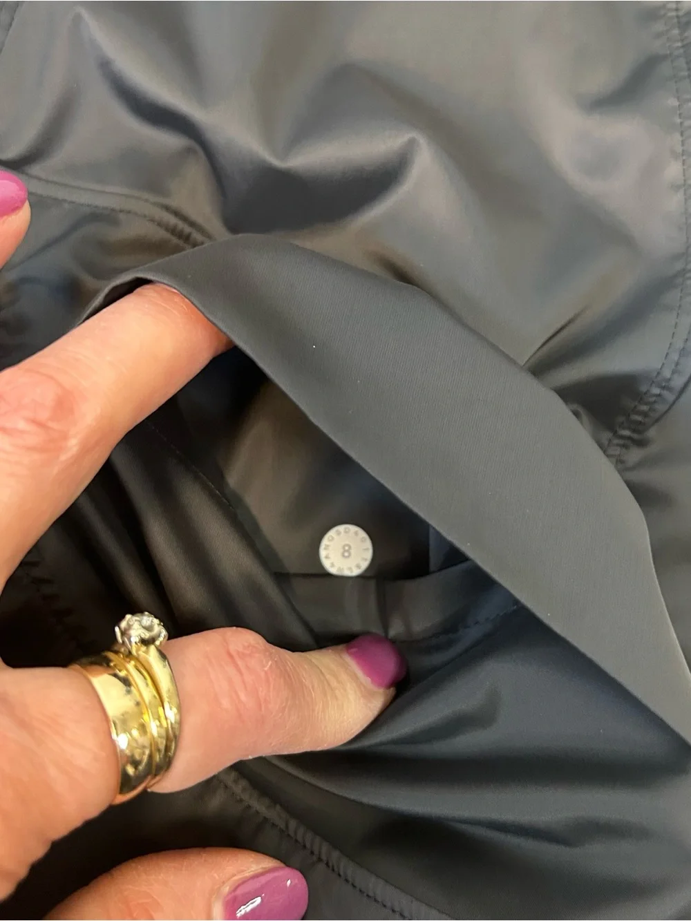 Lululemon Black Above the Cloud Bomber Jacket ruched sleeves Women’s 8 Medium - Picture 6 of 8